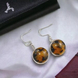 Brown Black Plexi Glass Geometric Fantasy Earrings