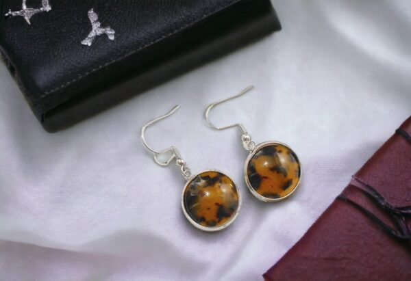 Brown Black Plexi Glass Geometric Fantasy Earrings