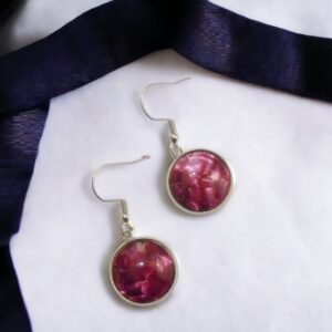 Fuchsia Plexi Glass Geometric Fantasy Earrings