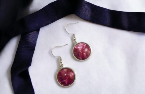 Fuchsia Plexi Glass Geometric Fantasy Earrings