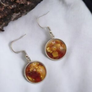 Gold Brown Plexi Glass Geometric Fantasy Earrings