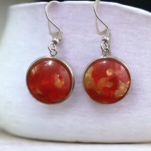 Orange & Gold Plexi Glass Geometric Fantasy Earrings