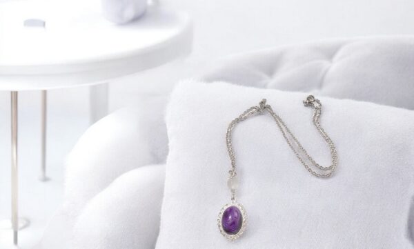 Purple Striped Agate Healing Pendant
