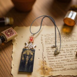 Triple Moon Goddess Hecate Necklace