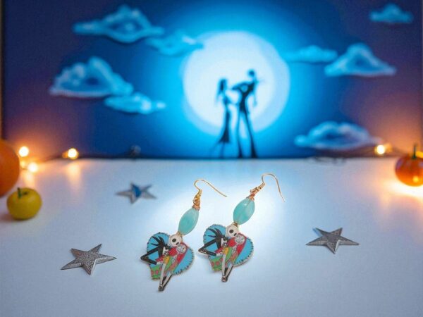Nightmare Before Christmas Inspired Metallic Earrings
