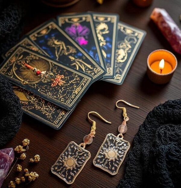 Tarot Card Earrings The Sun