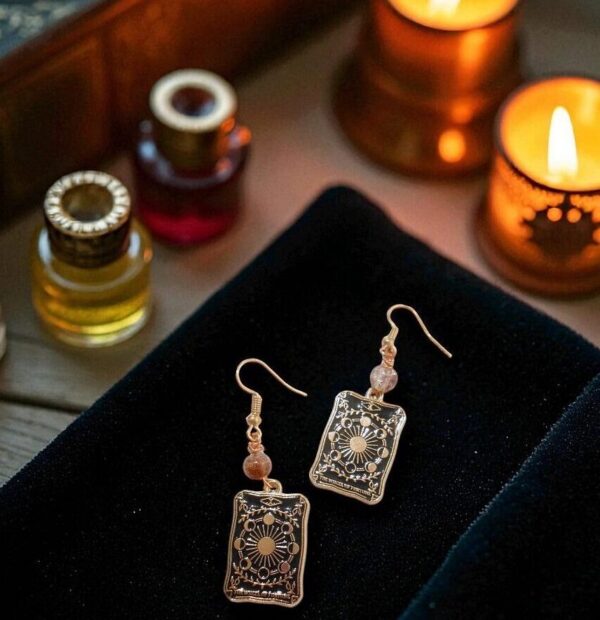 Tarot Card Earrings The Wheel Of Fortune