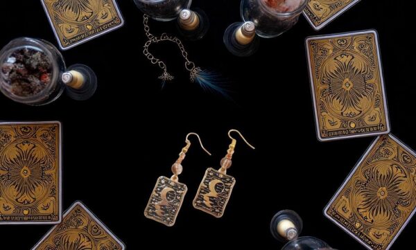 Tarot Card Earrings The Moon