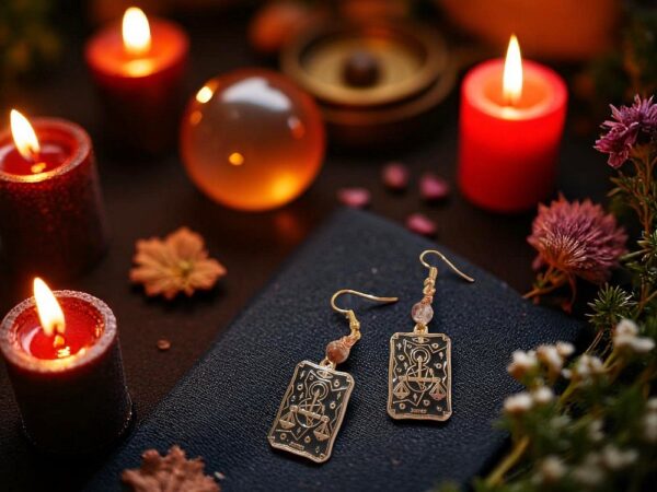 Tarot Card Earrings Justice