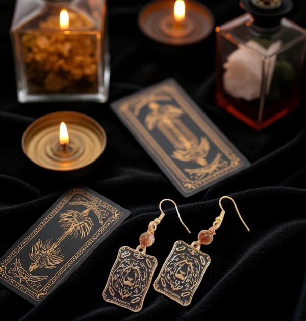 Tarot Card Earrings Strength