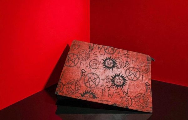 Supernatural Cosmetic Bag – Occult Makeup Pouch with Pentagrams & Mystic Symbols