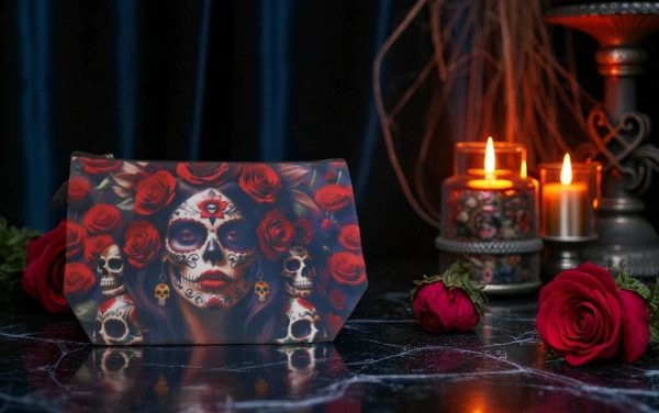 Sugar Skull Makeup Bag – Santa Muerte Inspired | Day of the Dead Style